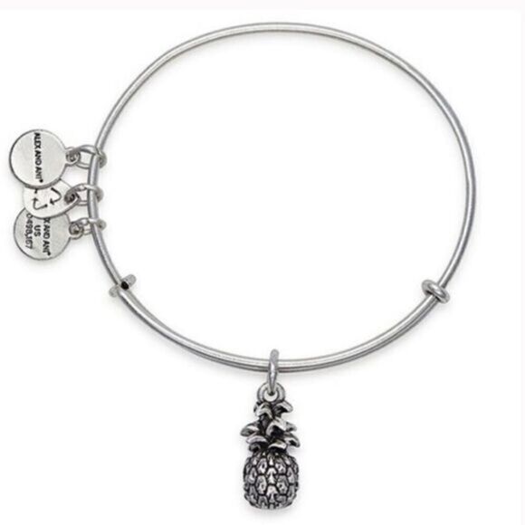 Alex and Ani Pineapple Charm Expandable Wire Bracelet - Picture 1 of 3